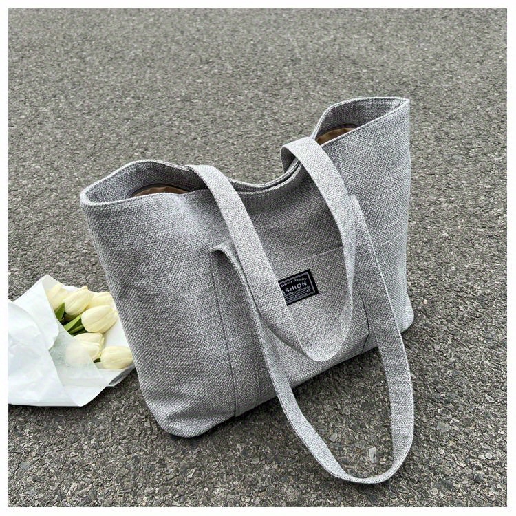 Sac fourre-tout en chanvre pour femmes, sac à main épaule spacieux, sac messager polyvalent avec fermeture à glissière, avec plusieurs poches, lavable à la main ou uniquement au nettoyage à sec