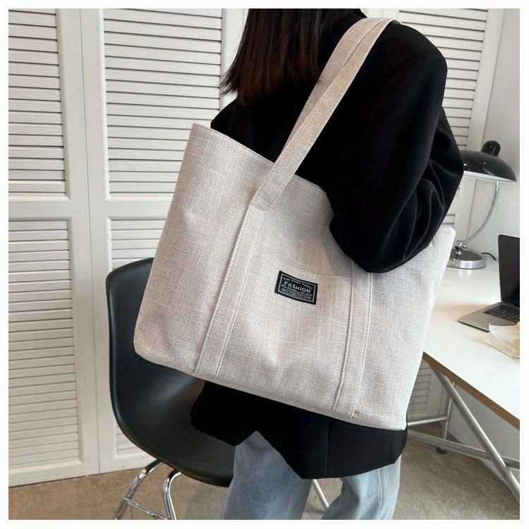 Sac fourre-tout en chanvre pour femmes, sac à main épaule spacieux, sac messager polyvalent avec fermeture à glissière, avec plusieurs poches, lavable à la main ou uniquement au nettoyage à sec