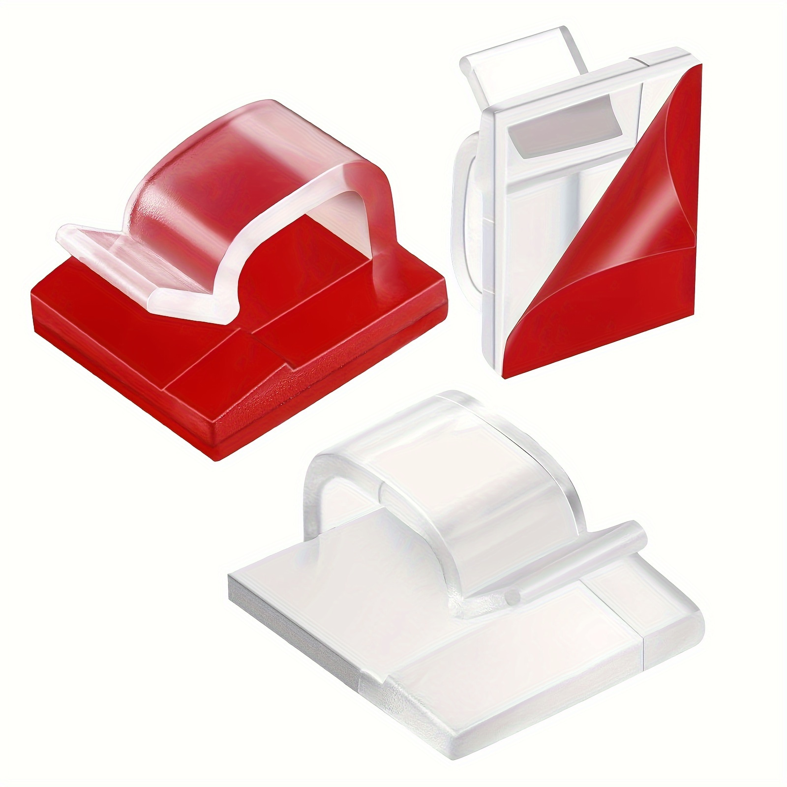 

-pack Self-adhesive Cable Clips With Adhesive Tape - Plastic Wire Holders For Outdoor Decorating And Fairy Lights