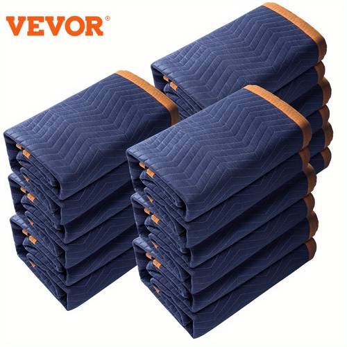 moving blankets 80 x 72 65 lbs dz weight 12 packs professional non woven packing blanket heavy duty mover pads for protecting furniture floors appliances blue orange