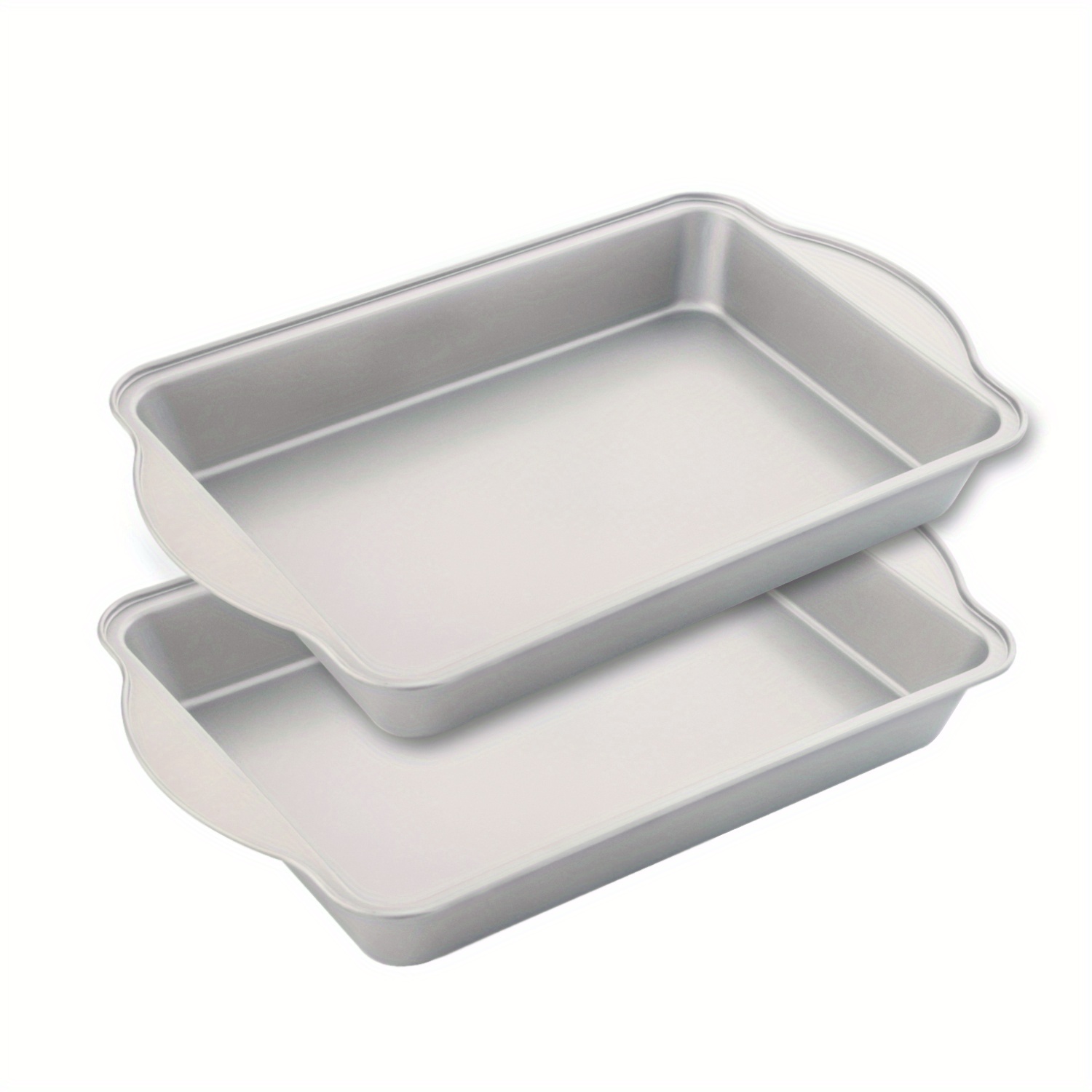 

2pcs, Baking Pan With Grips Sets, Nonstick 13*9 Inch Baking Sheet, Carbon Steel Cookie Sheet, Silvery Color, Kitchen Supplies