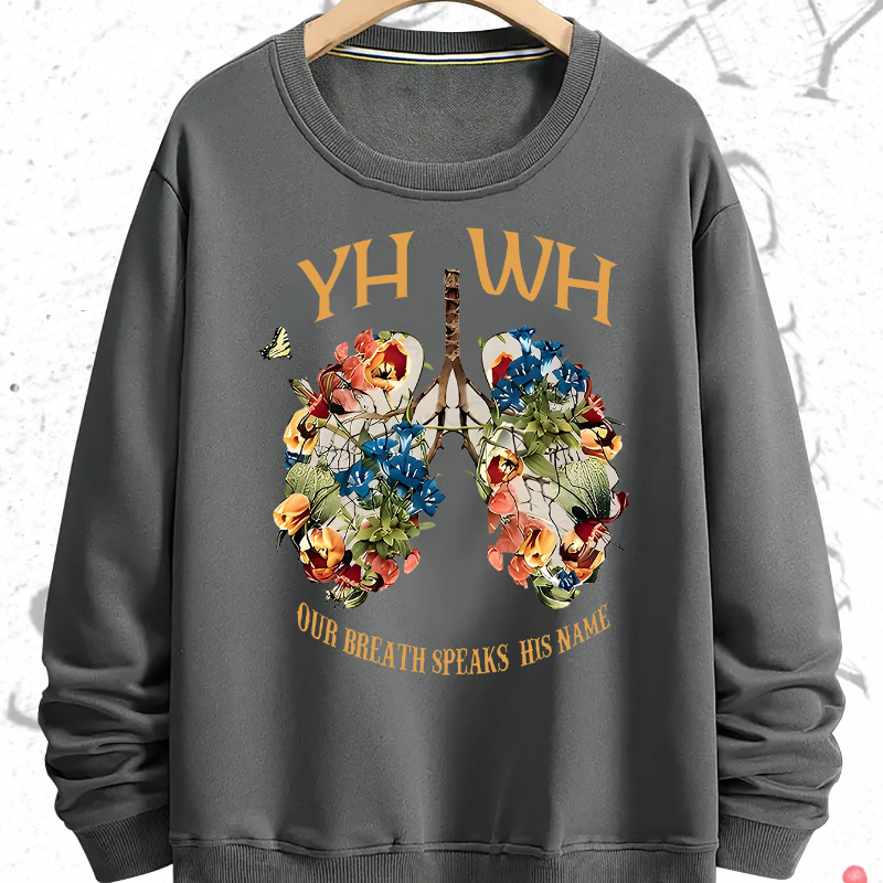 

Our Breath Says His Name, Yhwh, Fashion Commuting Soft Printed Men Long-sleeved Comfortable Sweater, Spring And Autumn Casual Coat, Men's Outdoor Clothing.