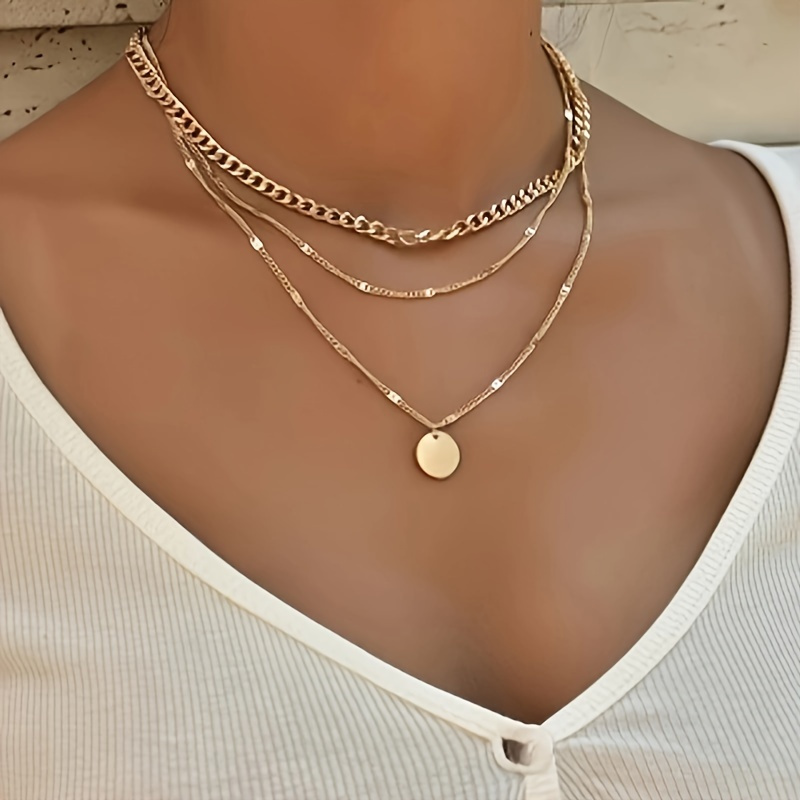 

3pcs Pendant Layered Necklace
