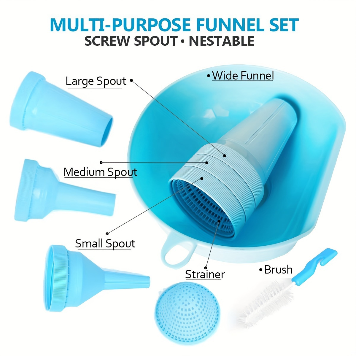 bpa   funnel set reusable   design with multiple sizes for cooking food prep details 2