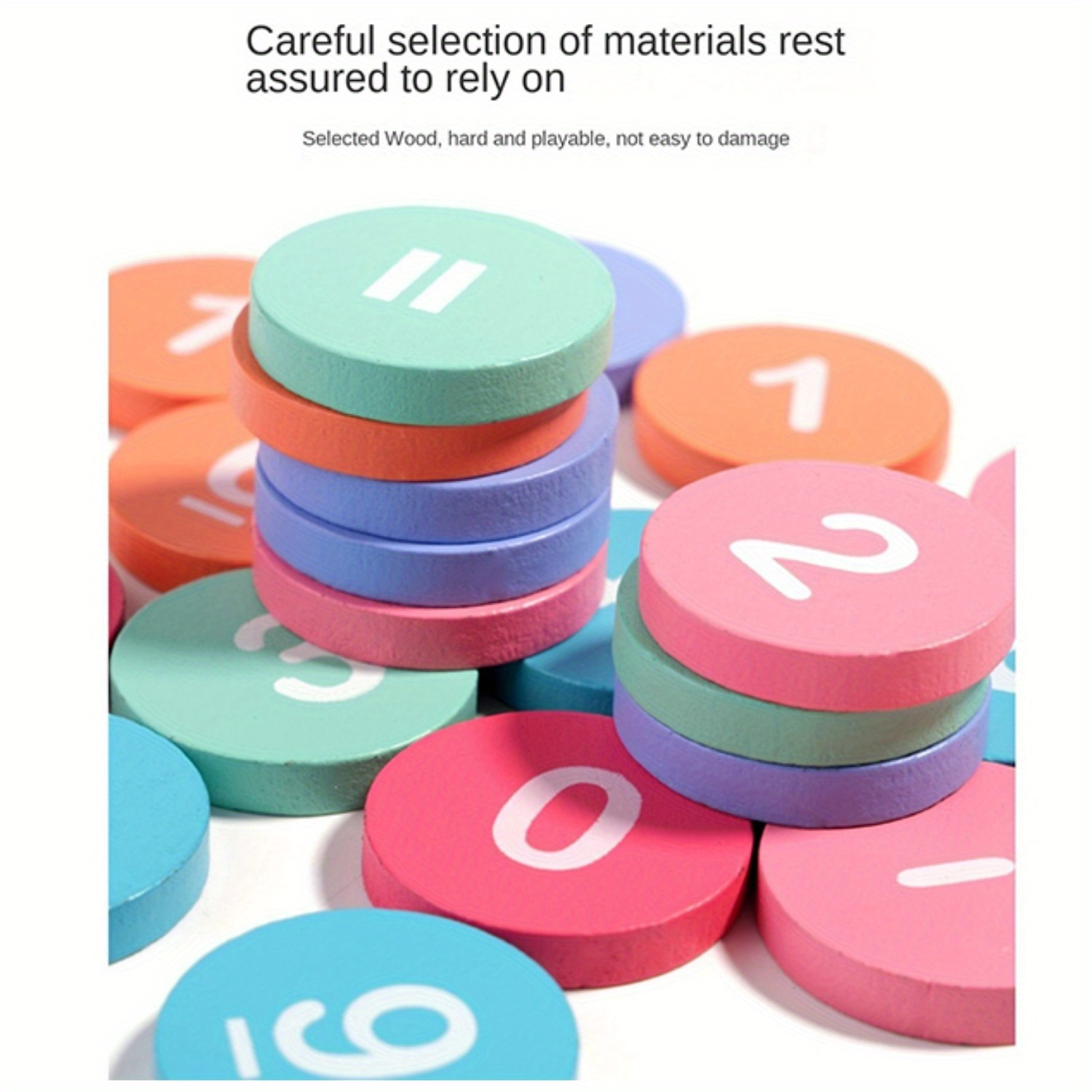 Wooden Ten-Frame Set Mathematics Teaching Aids Are Suitable For Kindergarten, Primary School, Grade 1, Home School, Addition And Subtraction Of Mathematics Games, Counter Toys Suitable For Aged 3-8