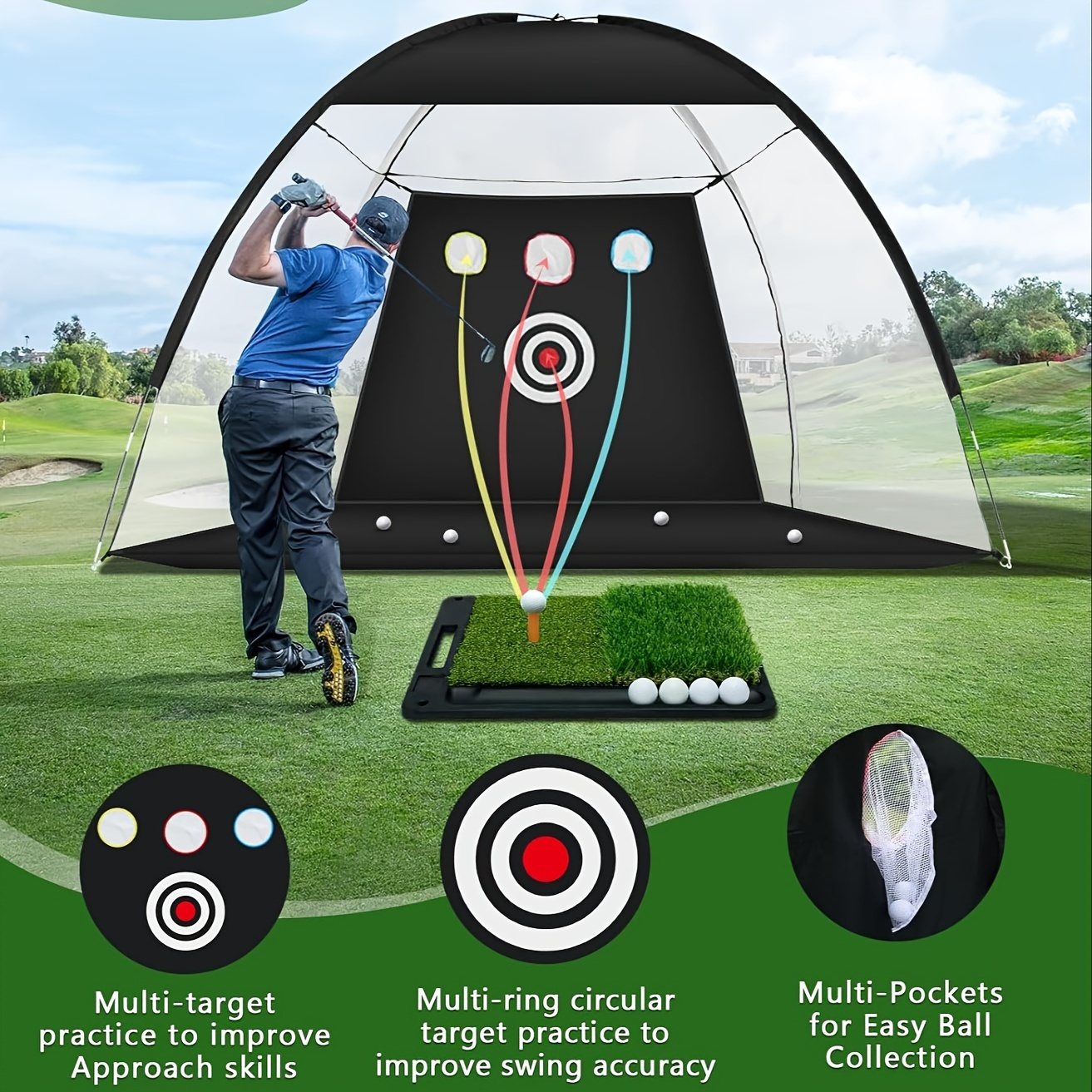 Premium Golf Practice Net with Targets