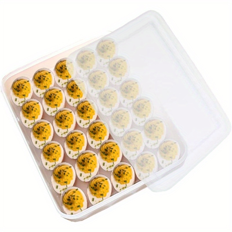 

30 Deviled Egg Tray With Lid: Contemporary, Waterproof, Flip-lid, Rectangular, Egg Storage Box,essential For Rvs, The For Modern Rvs