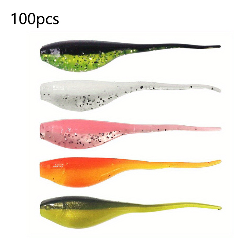 100-Count Pack of Lure Micro * Baits * Soft Baits Dual-Color Needle Tail *  Baits Realistic * Fish Lures 5Cm/2In/0.7G