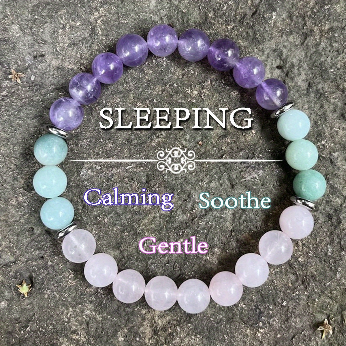 TEMU Bohemian Stone Bracelet, And - Amethyst, Aquamarine, Rose Quartz - Women's Comfortable Jewelry