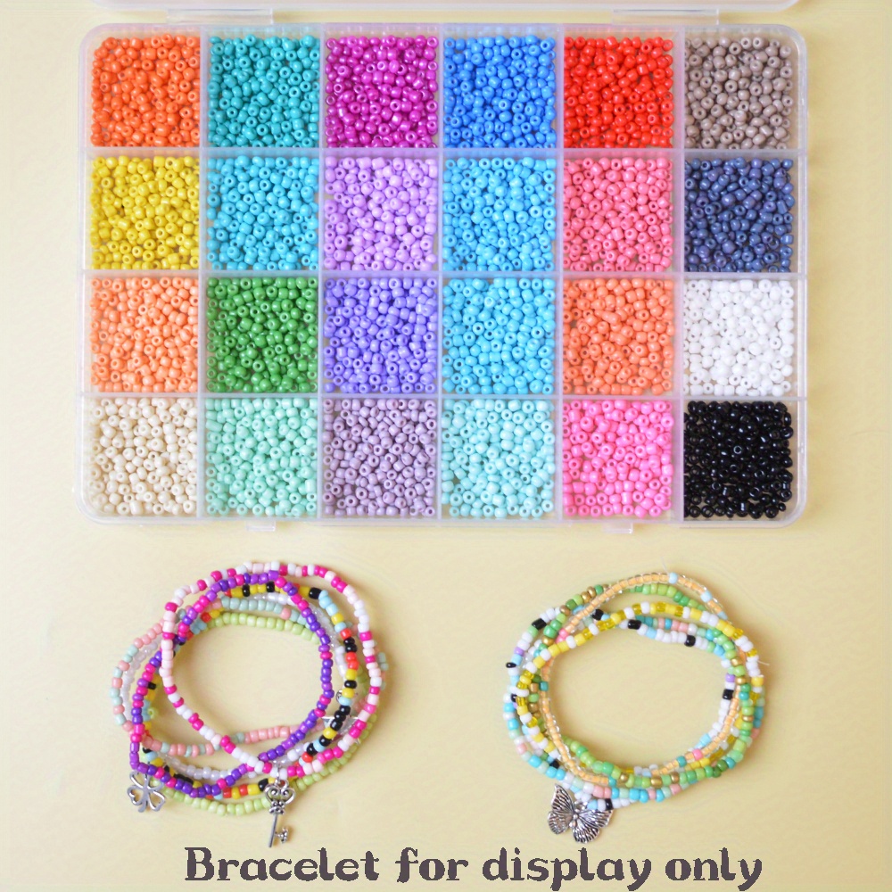 

Jewelry Kit-9900pcs 3mm Seed In 24 Organizing , & Stretchy String For Bracelets And Necklaces