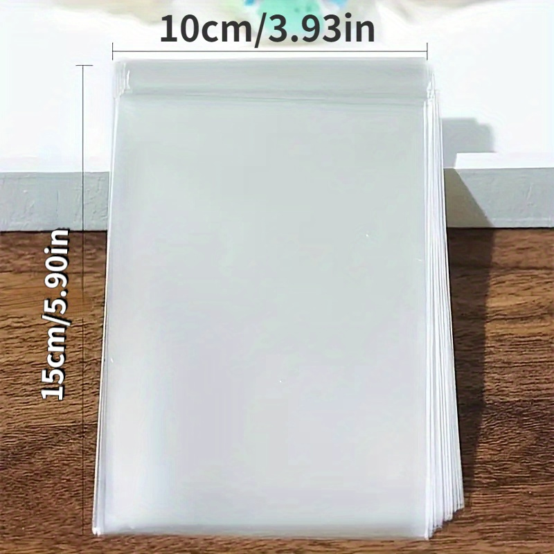 52pcs/transparent Flat Opp Bag, Small Gift Card Packaging Bag, Candy Bag, Multi Functional Rectangular Pocket
