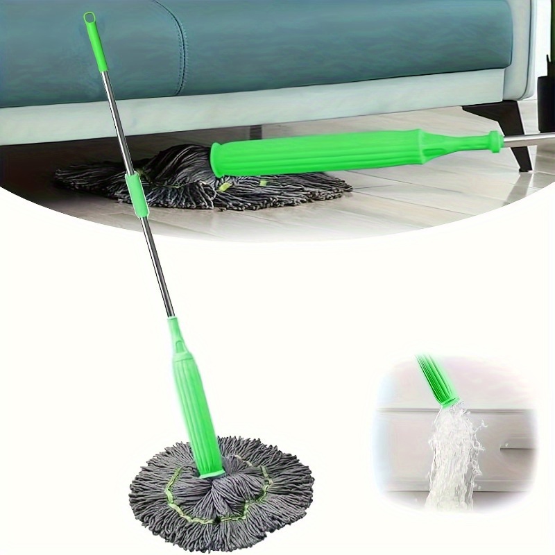 

1pc 60-inch 2-in-1 Self-wringing Mop With Stainless Steel Handle - Easy Twist For Floor Cleaning, Detachable Head, Ideal For Bedroom, Bathroom, Living Room & Outdoor Use