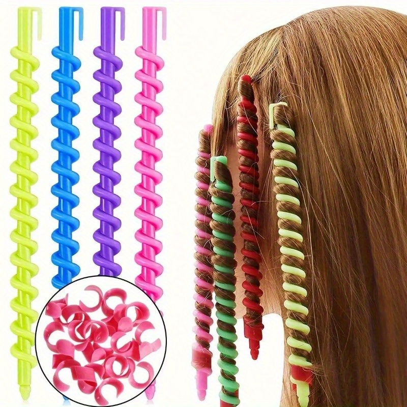 

Set Of Spiral Curlers, Simple -yourself Styling, Fast Hair , In Multiple Vibrant Colors, For Regular Hair, Hair Tools For Adults Of Any Gender.