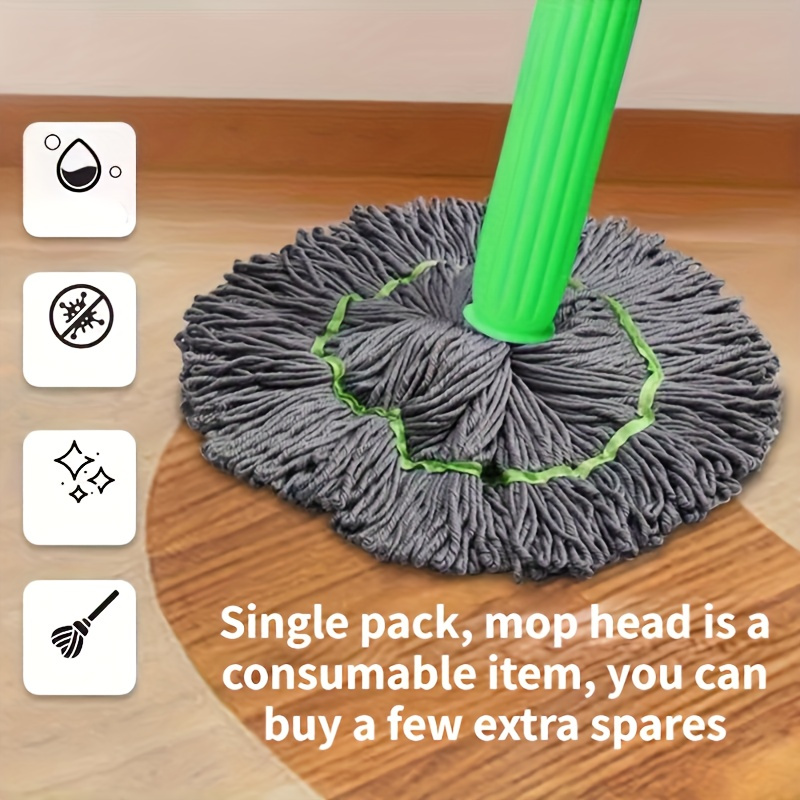 easy   spin mop head hands free washing dual use for dry wet cleaning   kitchen bedroom living room bathroom details 0