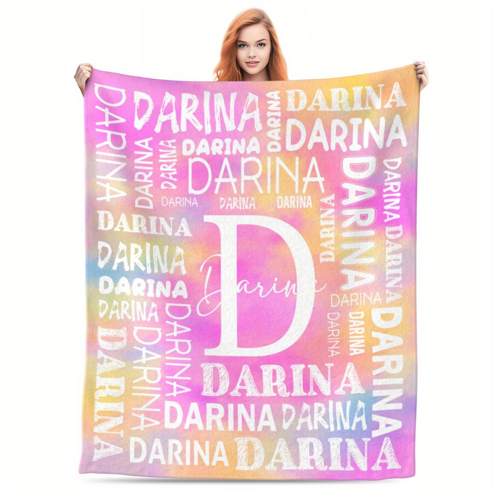 TEMU Personalized Name Blanket For Your Daughter, Customized Name Blanket , Boys, Name Blanket. Birthday Gift, Christmas Gift