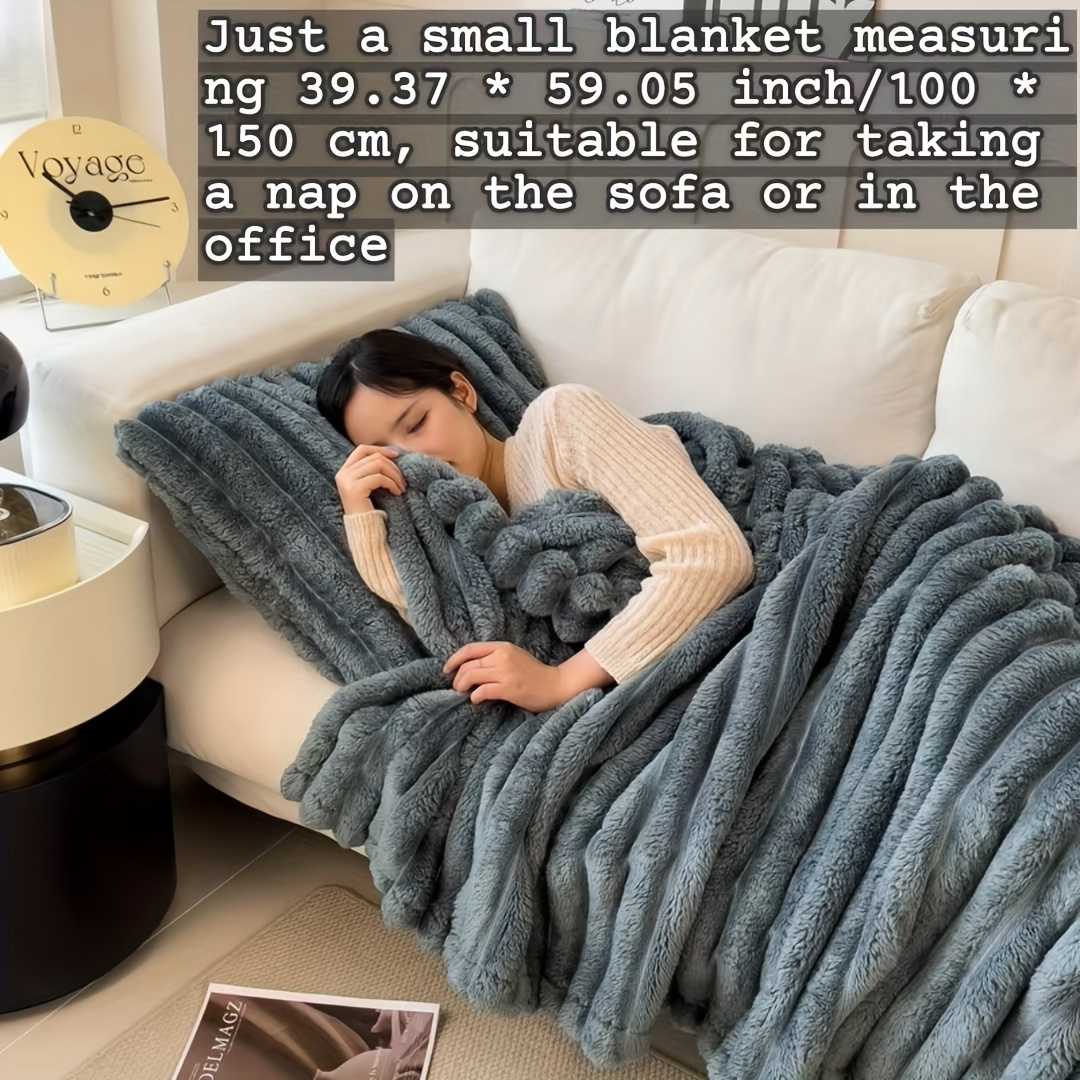 Luxury Faux Rabbit Fur Throw Blanket - Soft, Warm, And Cozy, Suitable For Sofa, Bed, Office, And Travel - Gift