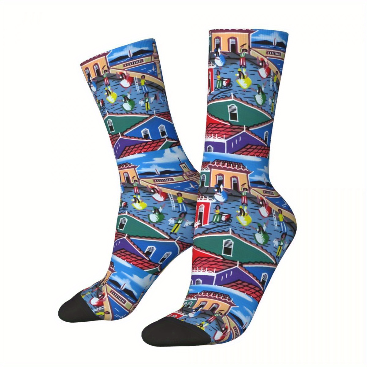 

A Pair Of Seamless 3d Digital Printed Brazilian Style Men's Mid-calf Socks.