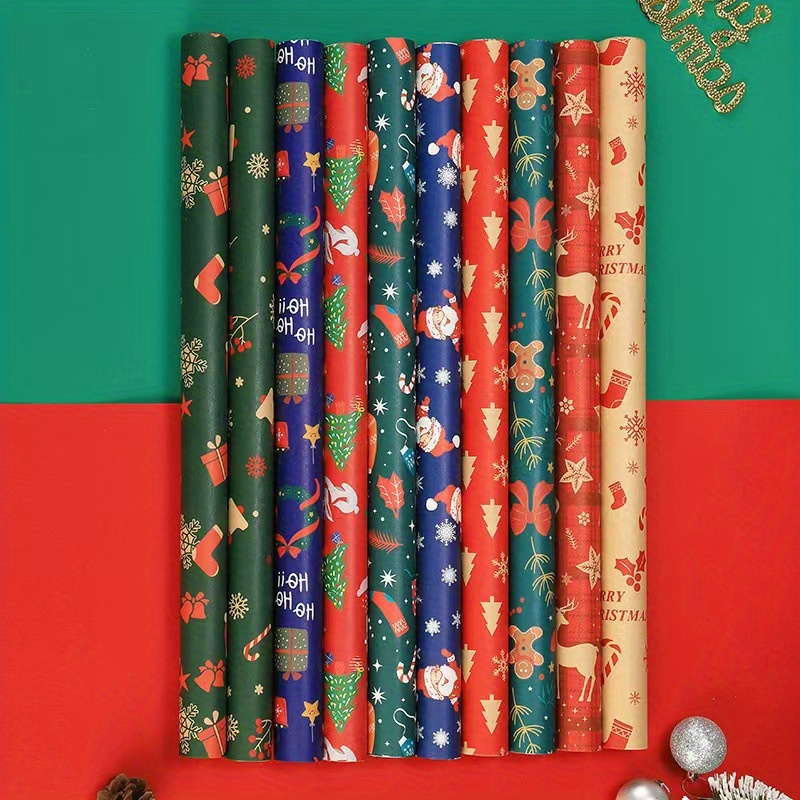 

10pcs Christmas Wrapping , Kraft For Presents, & Christmas , For Adults &