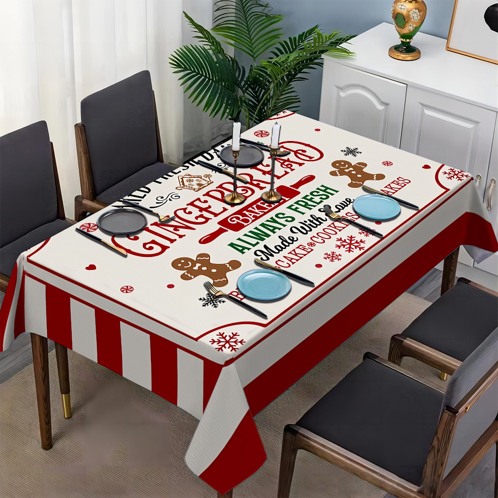 

Christmas Pattern Polyester Tablecloth - , Oil-, , Table For Dining -