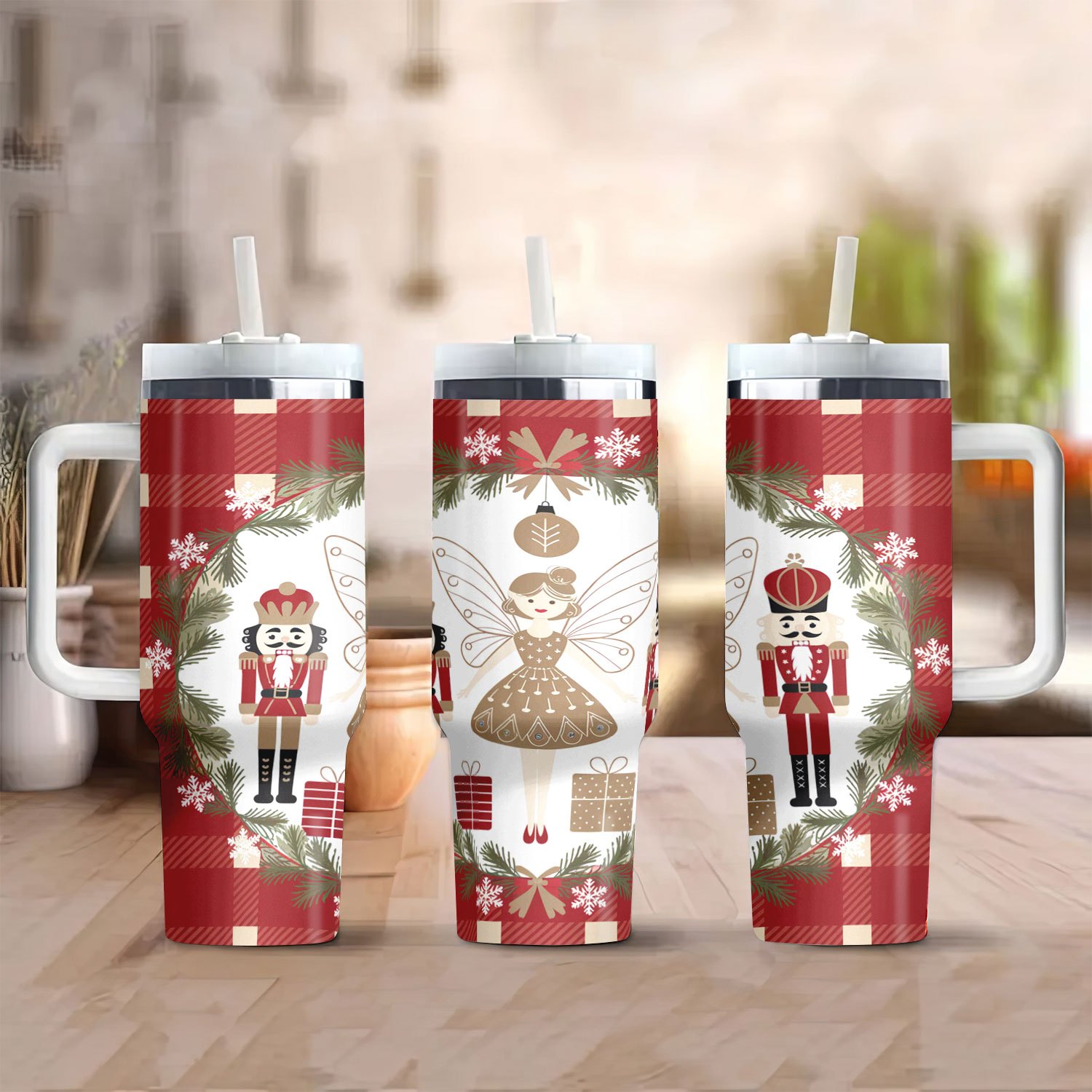 

40oz Steel Lid And - Christmas Pattern, , , And - Insulated Mug - For Hot And Beverages, Car And Use