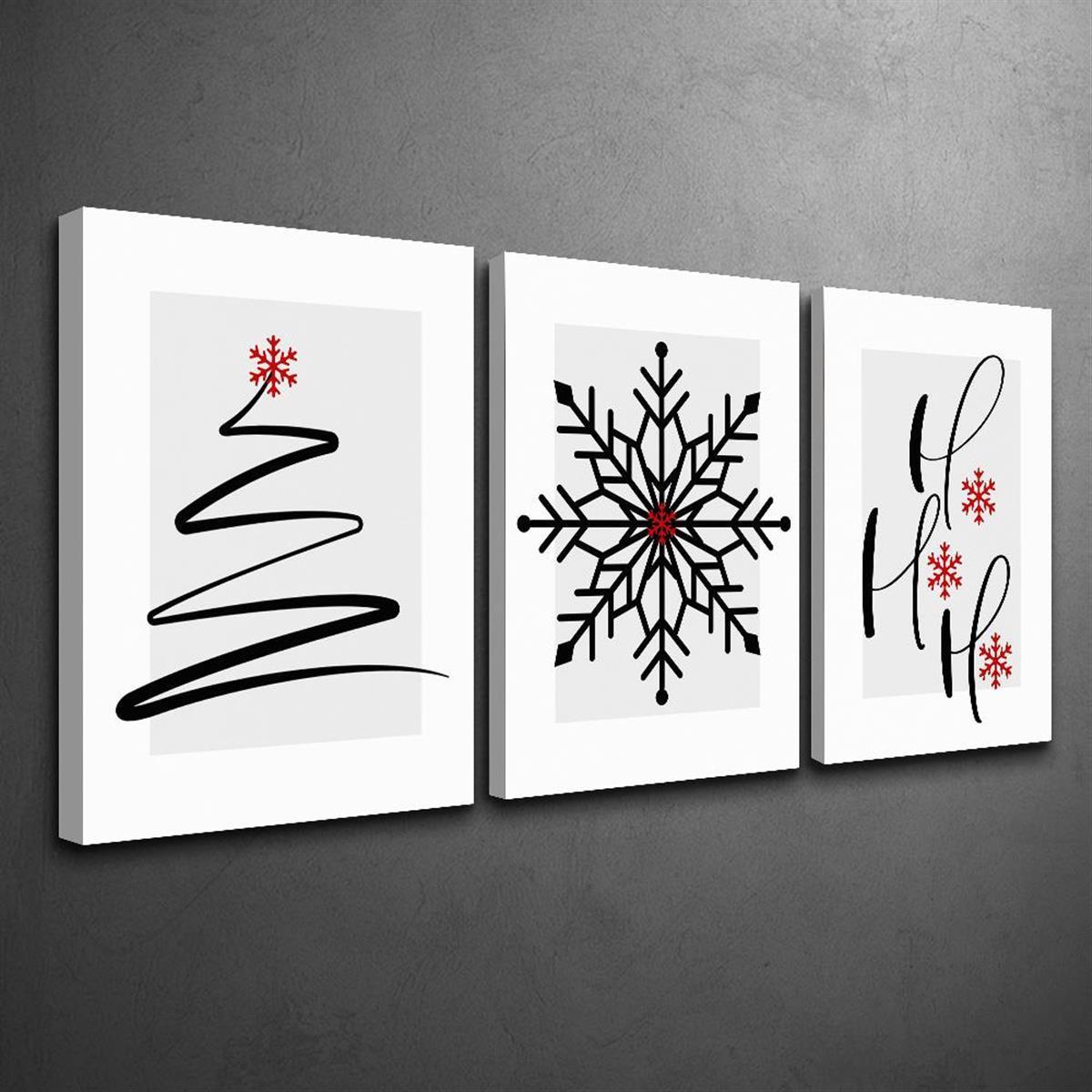 

Art 3pc Christmas - , & , & Red Aesthetic, Ink , , Orientation For , Dining Decor ( )