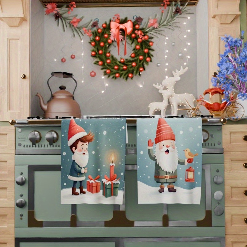 2pcs 18 by 66.04 cm merry christmas kitchen decorations christmas decorations csufq details 0