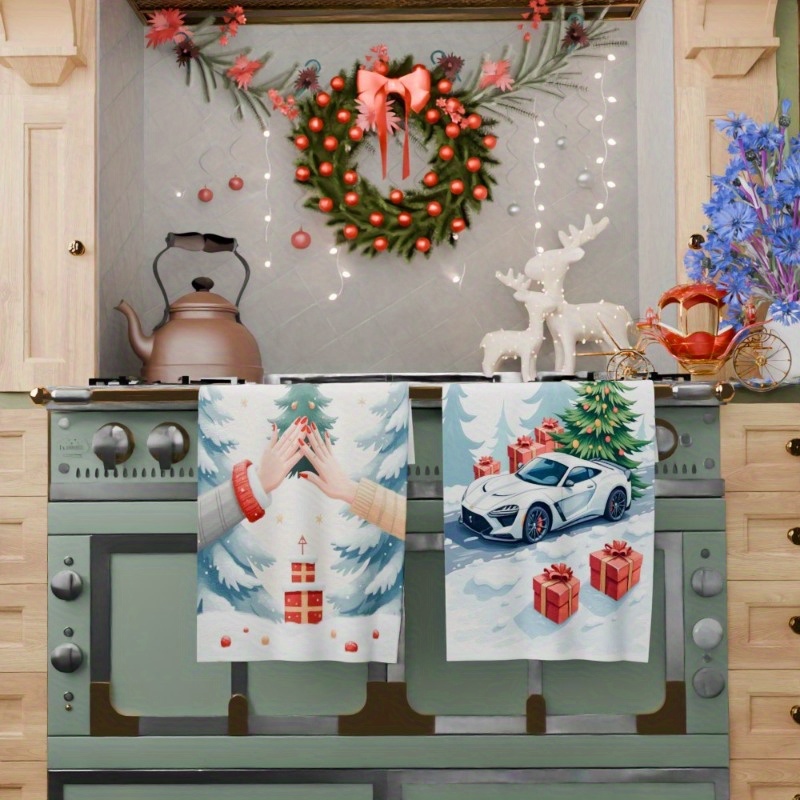 2pcs 18 by 66.04 cm merry christmas kitchen decorations christmas decorations mciyr details 0