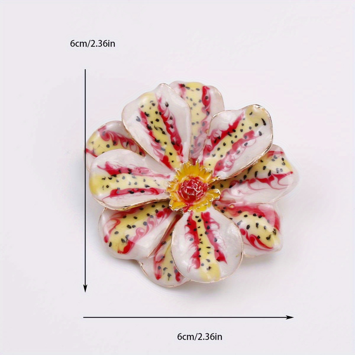 elegant enamel flower brooch pin unique oil drip design   suits sweaters ideal gift for men and women details 1