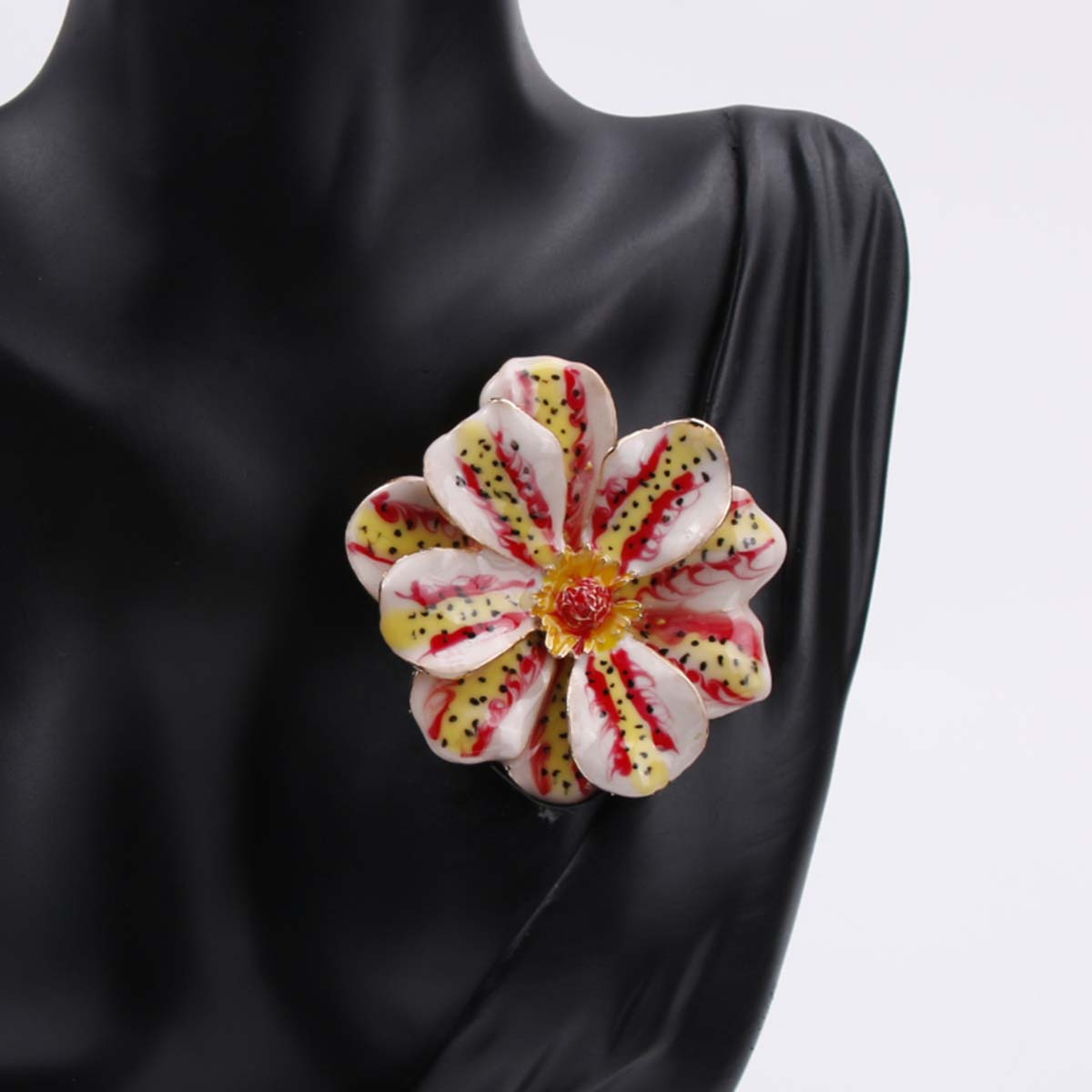 elegant enamel flower brooch pin unique oil drip design   suits sweaters ideal gift for men and women details 2