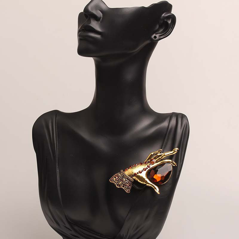 qoplangan nafis qo'l shaklidagi brosh pin bezaklar bilan chiroyli noaniq yangi brosh bayram ofis kundalik kiyim uchun 1ta tafsilotlar 0