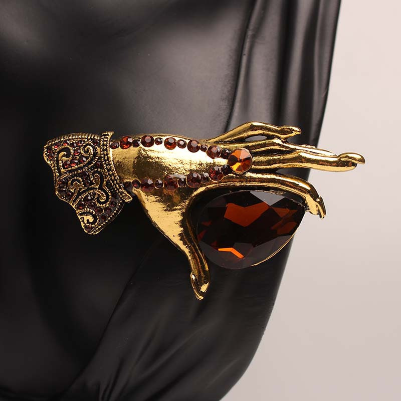 qoplangan nafis qo'l shaklidagi brosh pin bezaklar bilan chiroyli noaniq yangi brosh bayram ofis kundalik kiyim uchun 1ta tafsilotlar 3