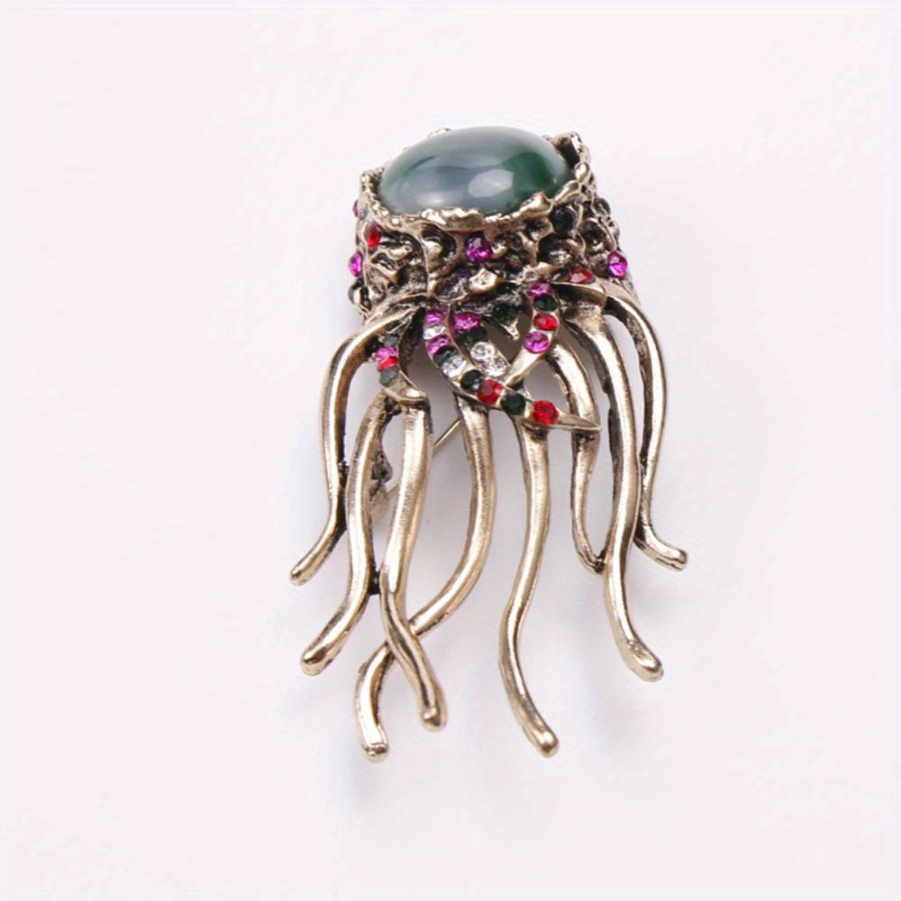 elegant jellyfish brooch with sparkling rhinestones unique   pin perfect gift for women details 1