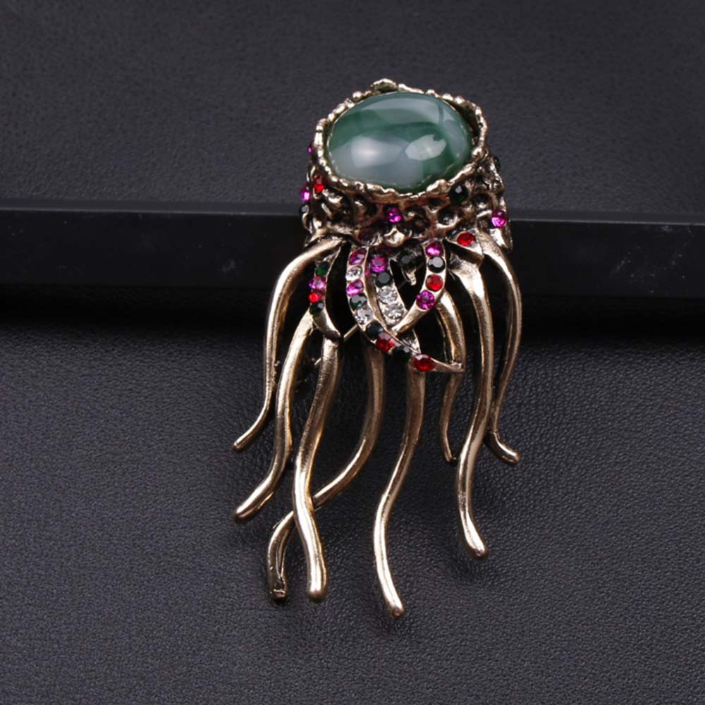 elegant jellyfish brooch with sparkling rhinestones unique   pin perfect gift for women details 2