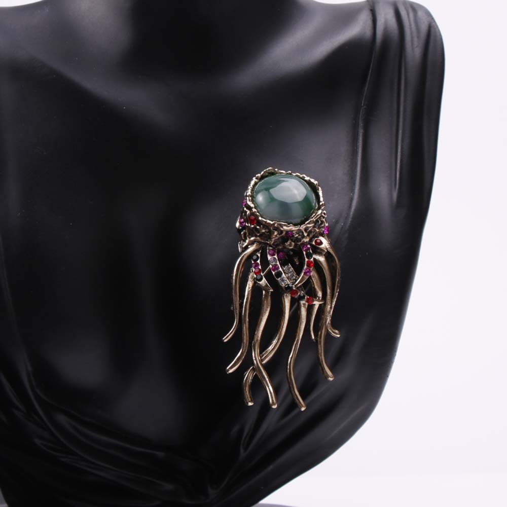 elegant jellyfish brooch with sparkling rhinestones unique   pin perfect gift for women details 3