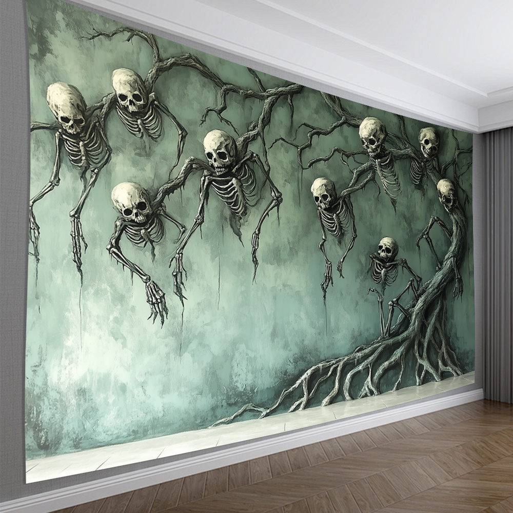 

3d Skeleton And Vine Wall Tapestry, Style Polyester Hanging Ornament, No Feathers, Electricity-free, With Perfect Creative Gift For Use, For Living Room, Bedroom, Office, Party Decor