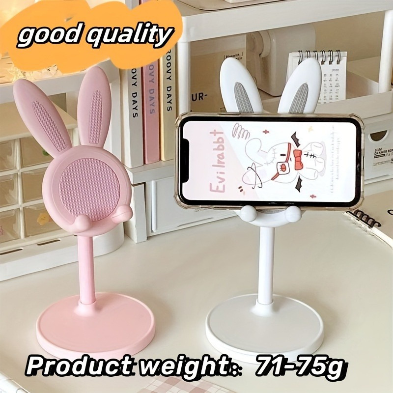 

1pc Cute Bunny Adjustable Phone Stand, Pp Material, Desktop Smartphone Holder For