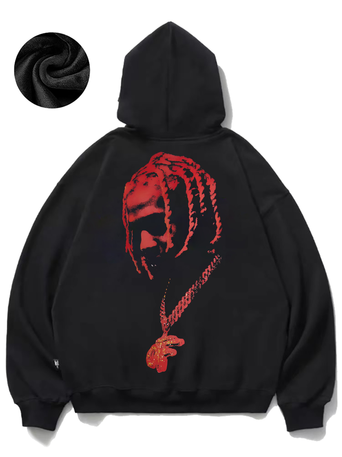 black hoodie sold on Temu United States