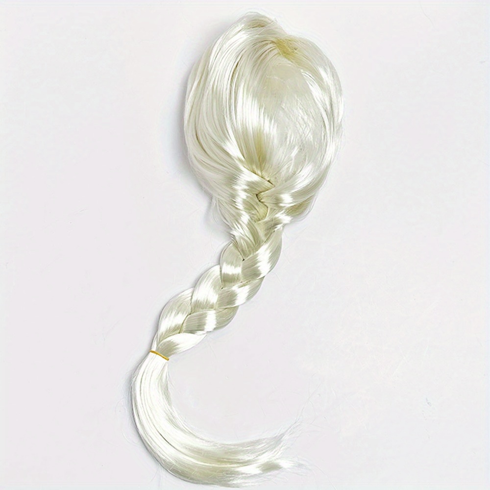 TEMU Silvery - Braided Wig - Curly Hair Accessory