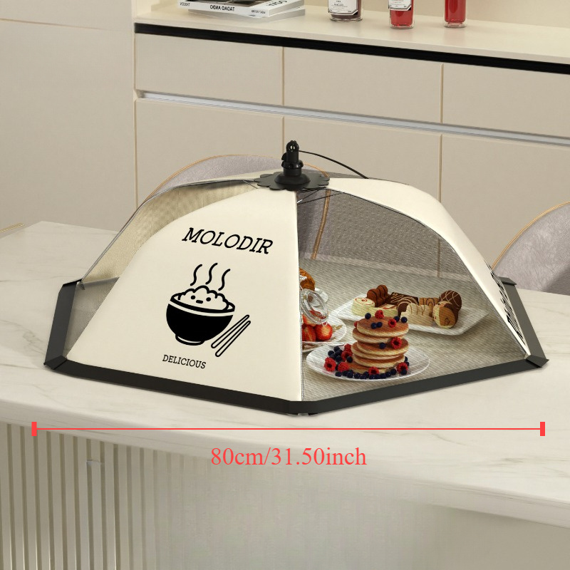 TEMU 1pc Molidir Stainless Steel And Nylon Foldable Food Cover - Fly And , For Dining Table Decor