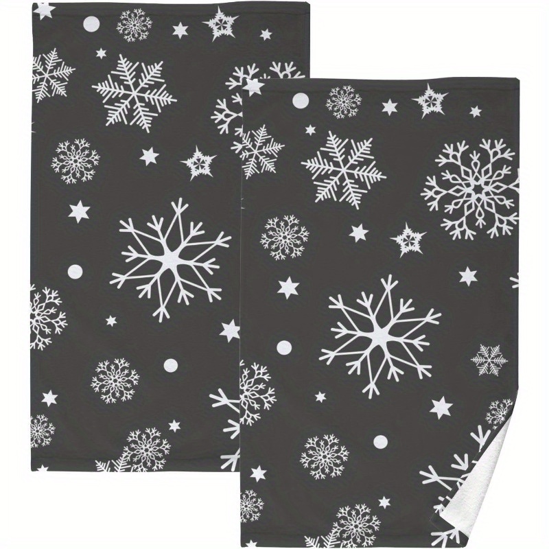 

2pcs Set Christmas Towels - 18x26 Inch, Absorbent & Soft Polyester Bath Towel And Hand Towel Combo For Kitchen & Dining