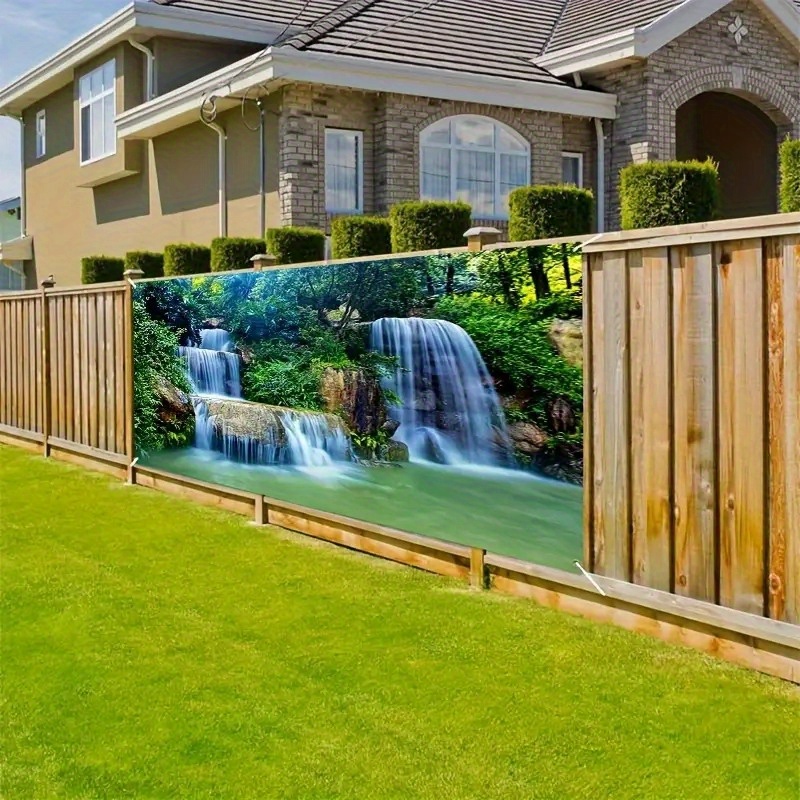 rainforest waterfall door flag large   colored outdoor party celebration decoration no power required