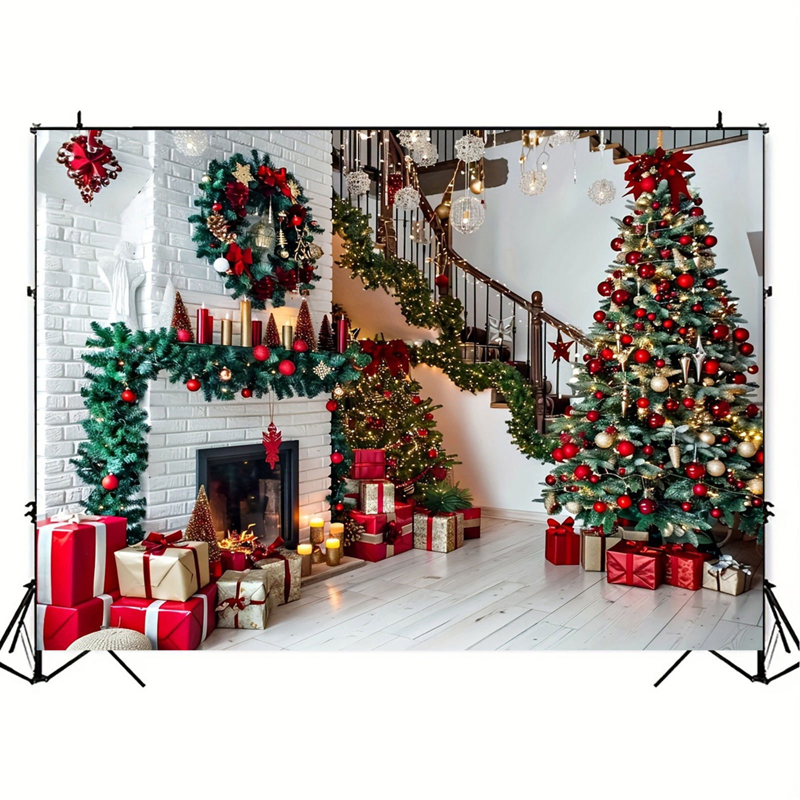 クリスマス背景布タペストリー 撮影用 凄かっ