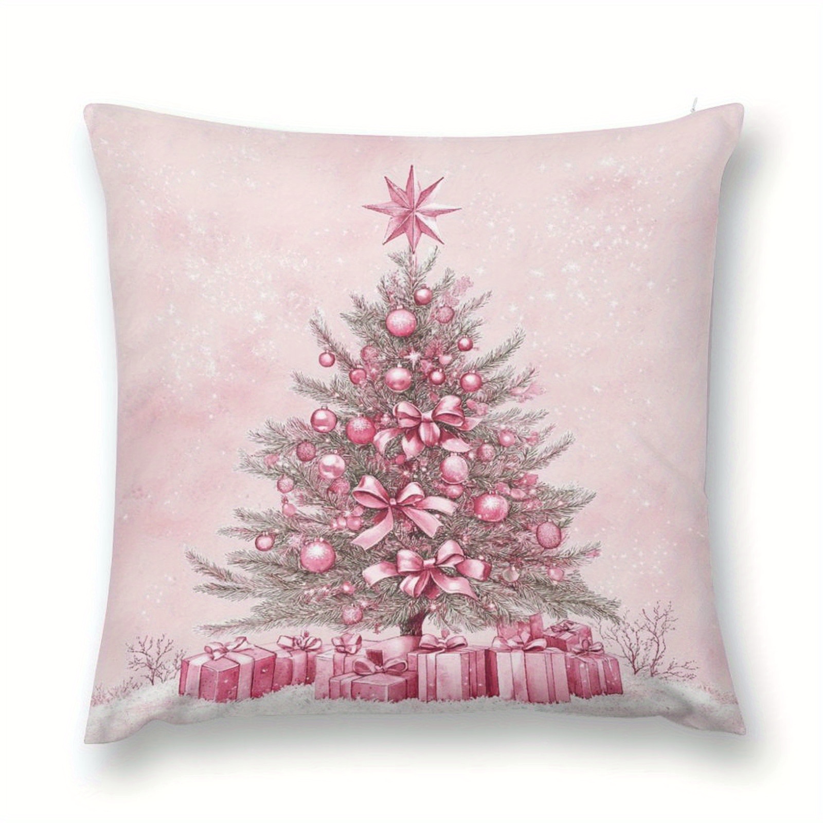 

- 18x18" Christmas - Zippered, For Sofa & Bed Decor ( Not Included)