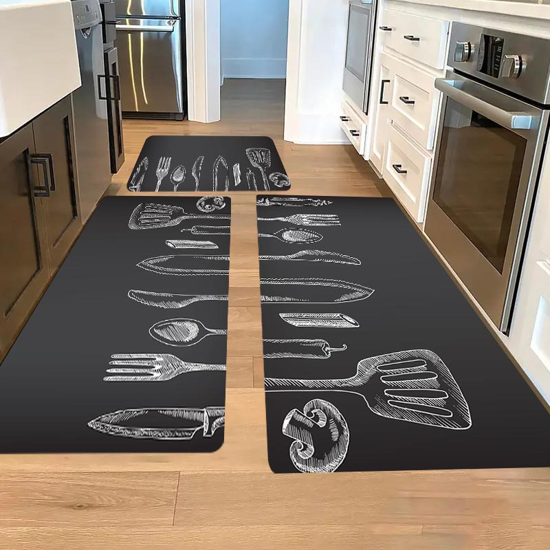 1pc Thick 1.1cm Kitchen Floor Mat, Kitchen Utensils Thickened Wear-resistant Suitable For Room Porch Balcony And Home Decoration