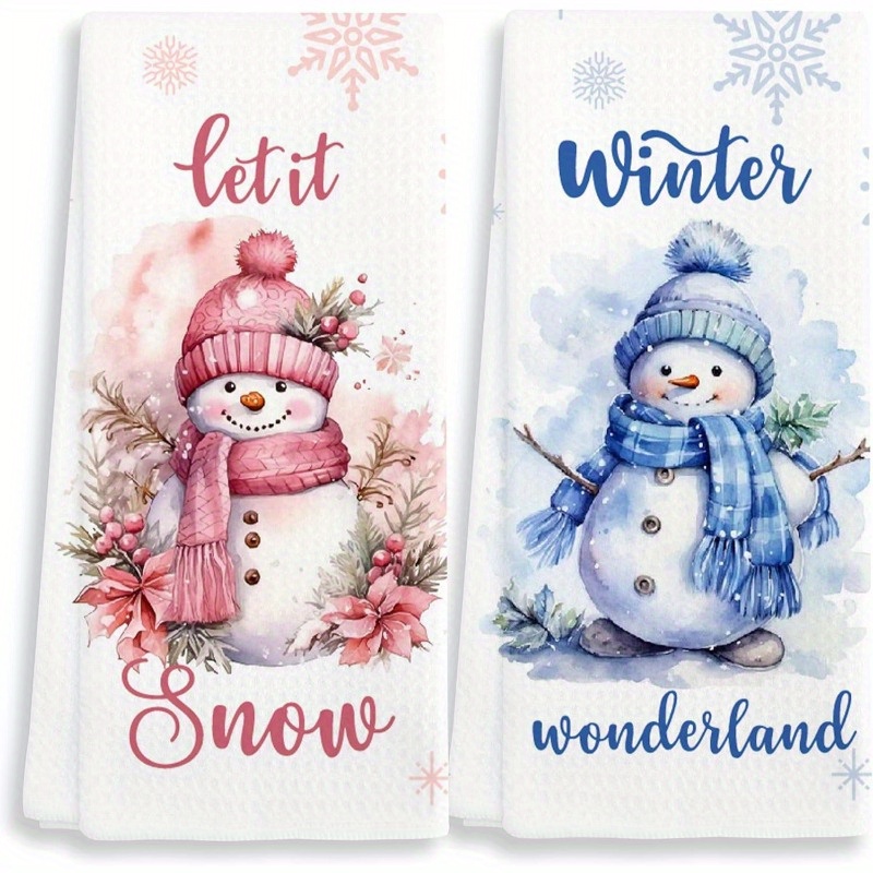 

2- Snowman Towels, " " & "" , 18x26 , Polyester Dish Towels, , , Rectangular , For Home &