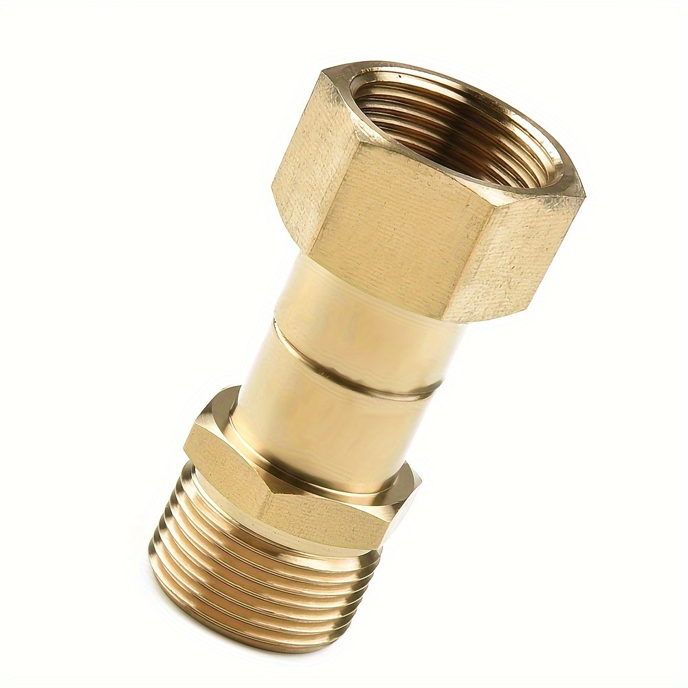 Joint - Anti- Pressure Washer Hose Connector, Manual Power Source, Solid Brass M22-14mm Male To M22 Female Rotation Fitting For Spray Gun To Hose Connection