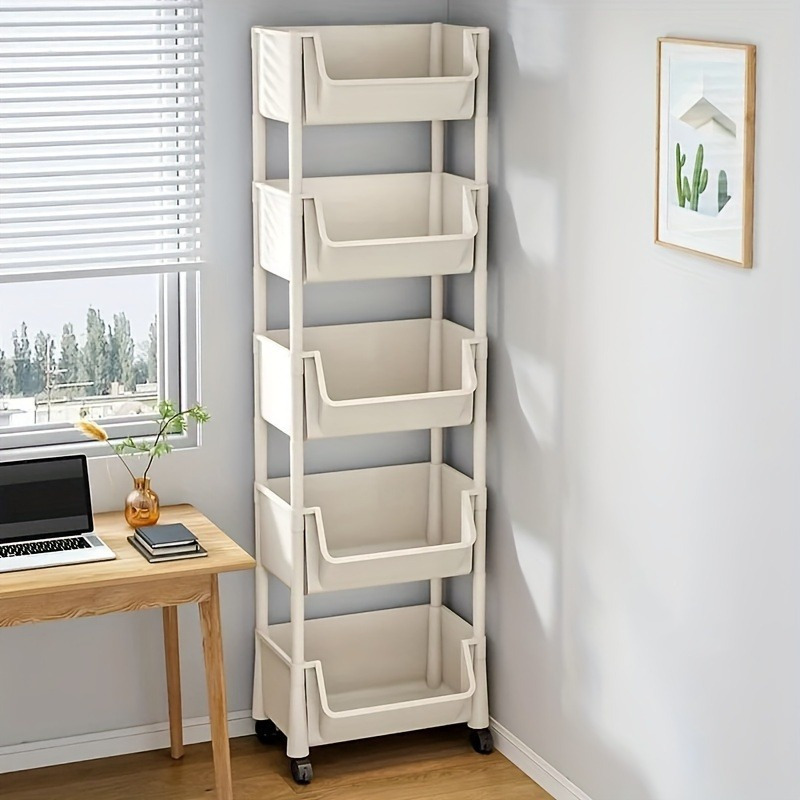 

A 5-story Rack Trolley-floor Wheeled Trolley Storage Rack Table Storage, Used For Storing Artifacts In Living Room, Bedroom, Dormitory Space .