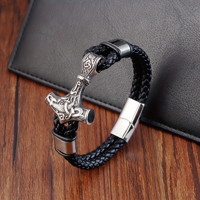 Image of Thor Hammer Men's And Women's Talisman Bracelet - Symbol Of Strength And - Eternal Men's And Women'