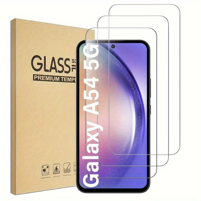 3pcs High Hardness Tempered Glass Screen Protector, Suitable for Samsung Galaxy A54, Scratch-Resistant and Wear-Resistant, Bubble-Free Reinforced Glass
