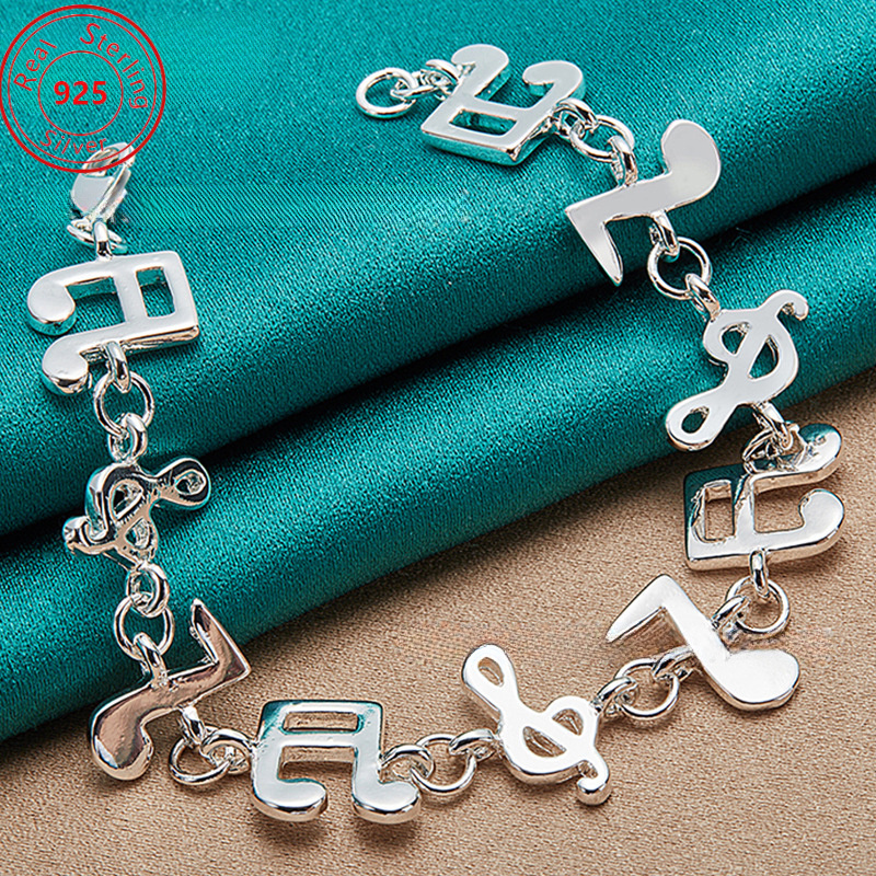 

S925 Sterling Silver Ten-note Bracelet - Fashionable And Trendy - Suitable For And Banquets - Birthday - Thanksgiving - Perfect Feminine Charm Jewelry Gift